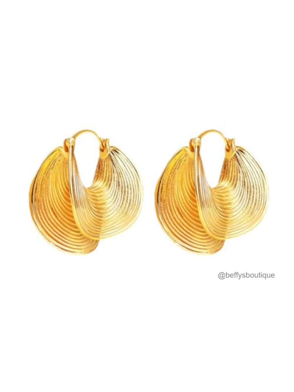 14K Gold Plated Chunky Hoop Earrings Hammered Statement Jewelry